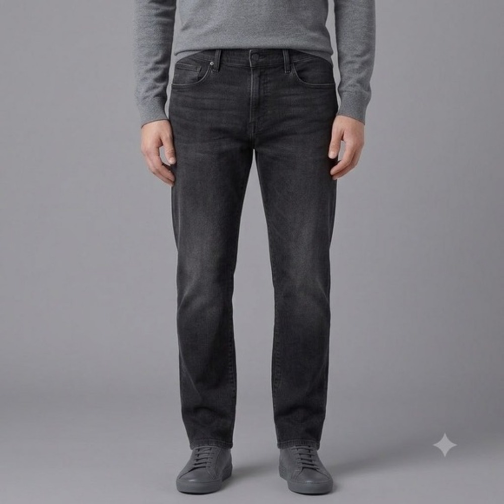 Hudson‎ Byron Straight Jeans Mens 36 Black Dark Wash Denim